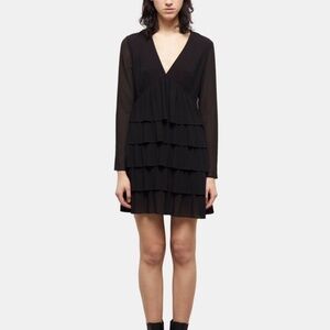 The kooples Sheer sleeve tiered dress